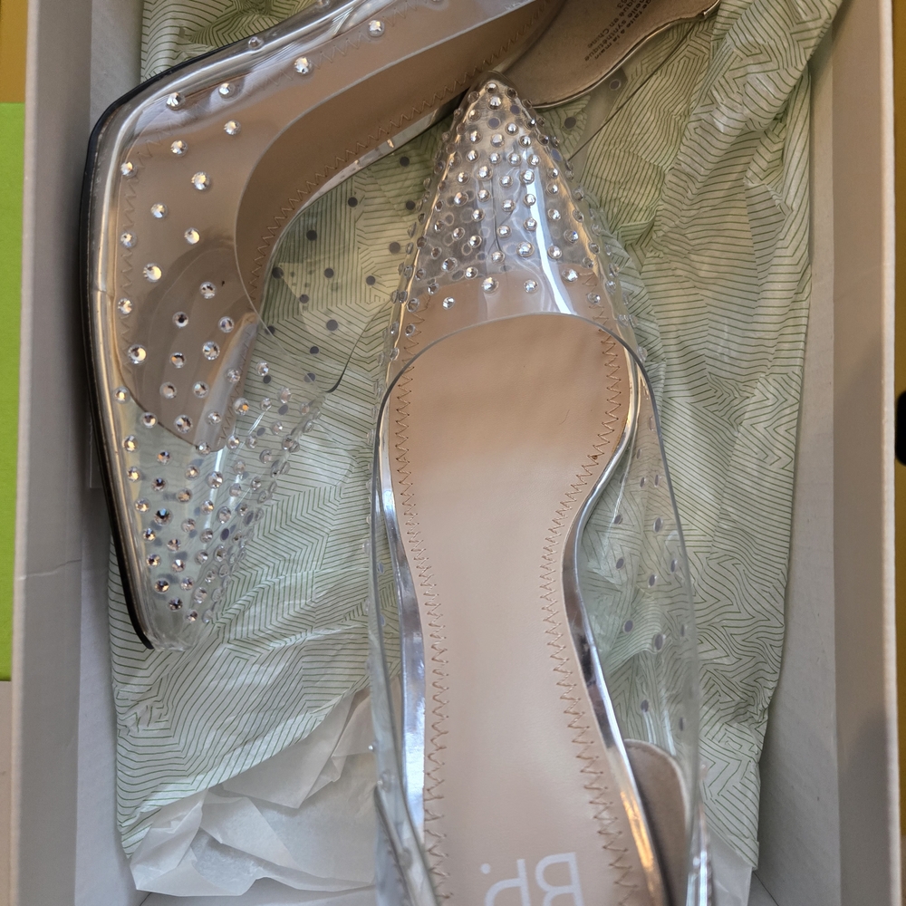 BP Clear and Silver Studded Women's Shoes